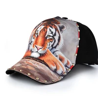 new design originality artist fashion baseball cap tiger life like paint cotton caps casual versatile street punk hip hop trend