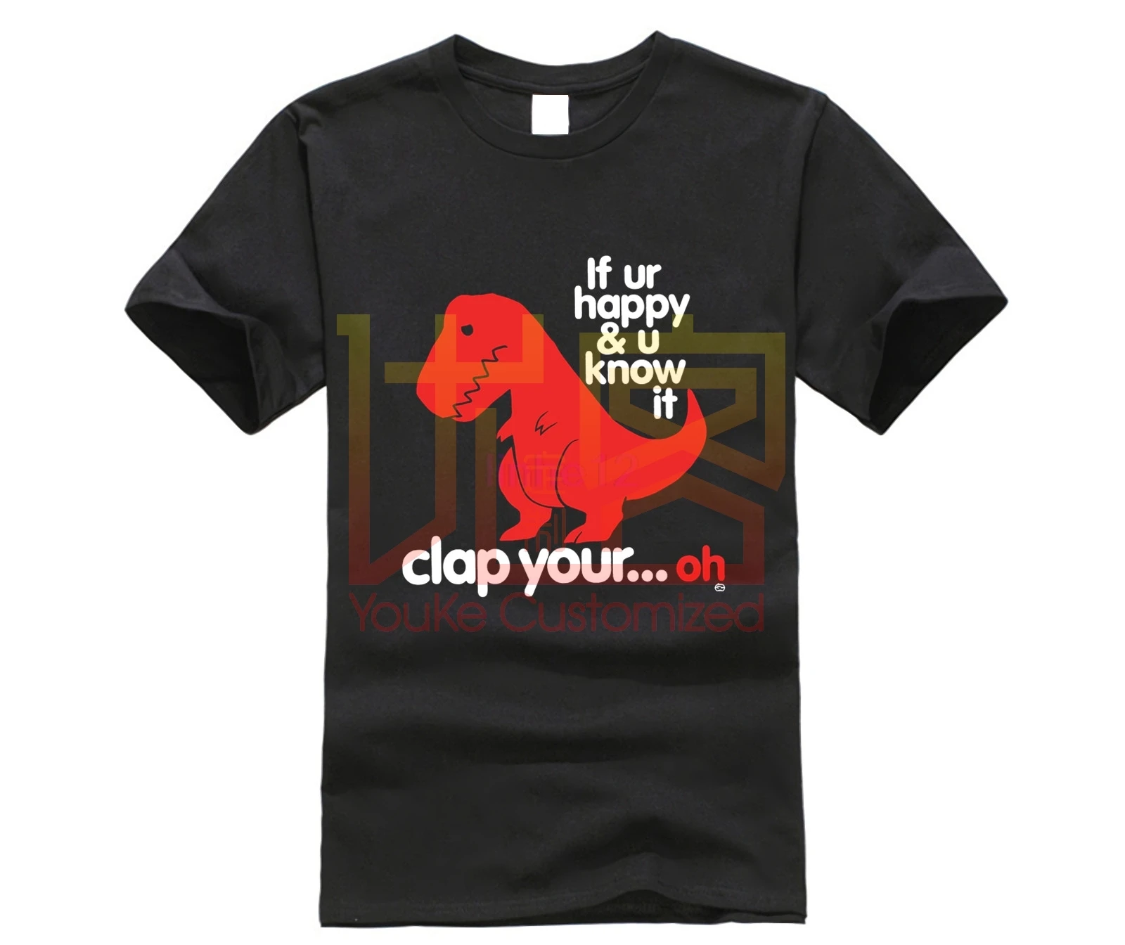 T rex Dinosaur If Your Happy & You знаете It Clap Short Hand футболка от S до 4 X|Мужские футболки| |