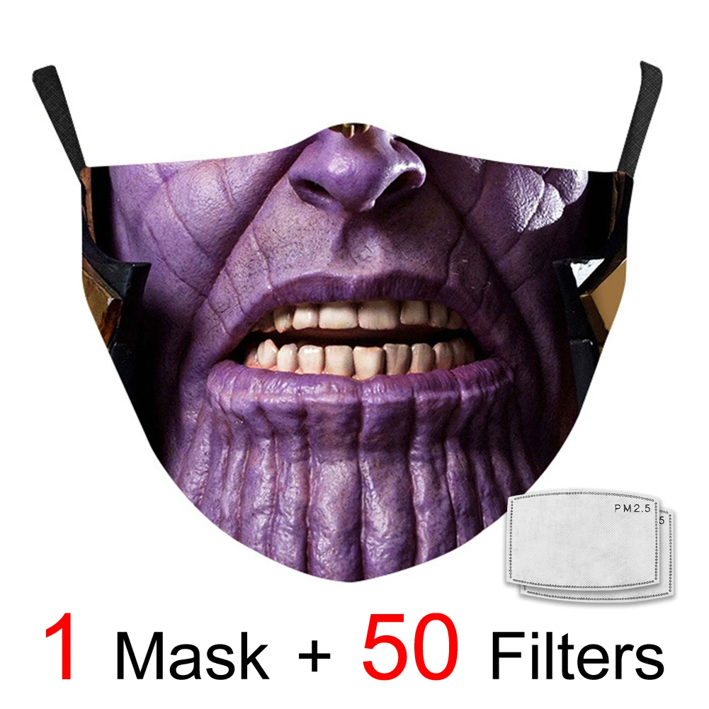 

Halloween Party Face Masks Adult Fashion Printed Washable Mouth Cover Lavable Cotton Fabric Masks Funny Cospaly Costumes Masque