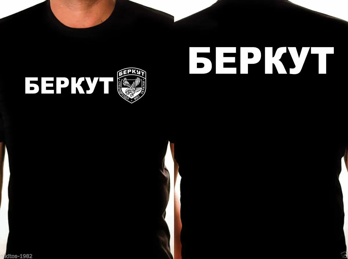

Футболка с эмблемой украинской полиции спецназа беркут. Летняя Хлопковая мужская футболка с круглым вырезом и коротким рукавом Новинка