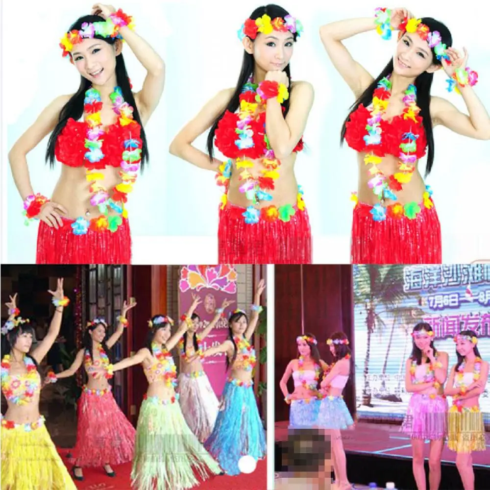 Венки 12 шт. Гавайские DIY вечерние пляжные Цветочная Гирлянда ожерелье нарядное