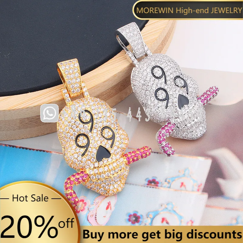 

European And American Trend 999 Skull And Spades Heart Trend Men And Women Hip-hop Personality Creative Pendant Fashion Jewelry