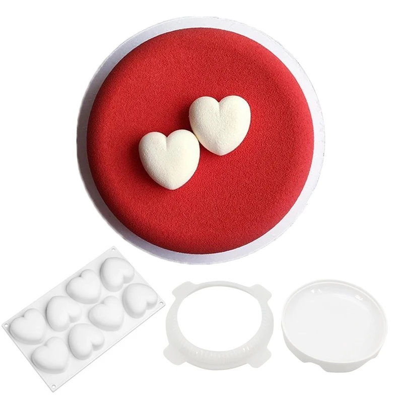 Круглая силиконовая форма для пирога в форме сердца инструменты выпечки