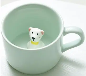 I Креативная керамическая чашка кофейная кружка 3D молочная чашка с животным милым мультяшным изображением панды кролика Tee чашка термостойкая чашка из селадона Caneca 1102 - Цвет: I