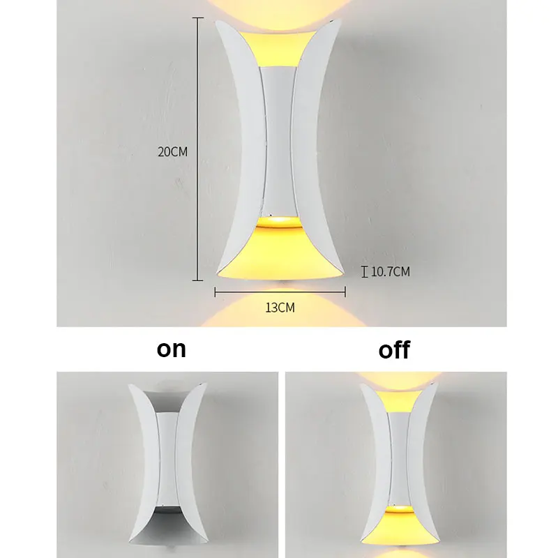 

Outdoor Waterproof Lighting Modern Up and Down LED Wall Lamp 12W LED Proch Light for Home Porch Garden Corridor Aisle