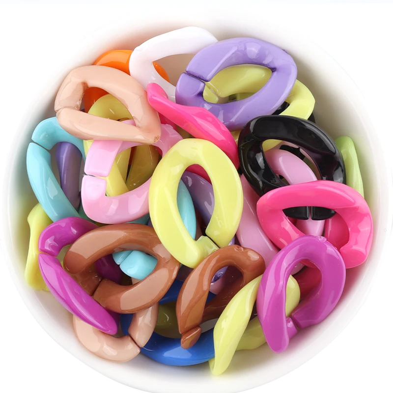 50 шт. Ins ретро Радужная пряжка акриловые длинные бусины-цепочки для изготовления