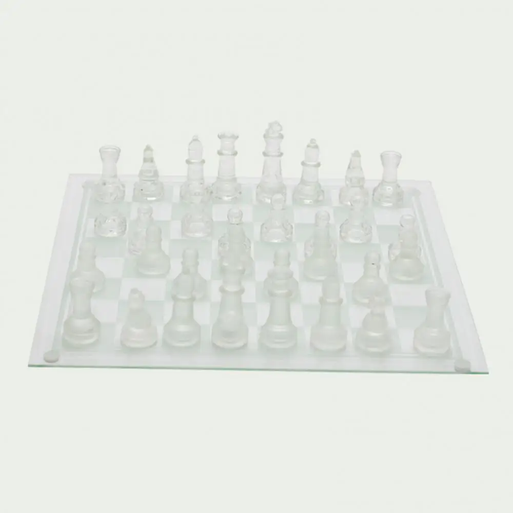 25x25 см матовые прозрачные стеклянные шахматы с шахматной доской