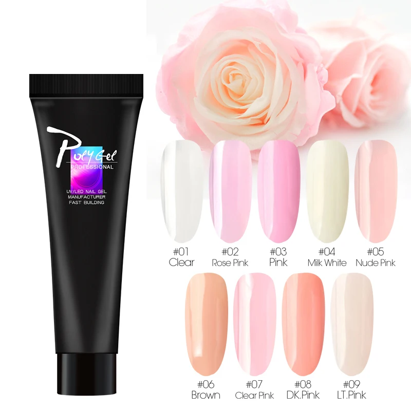 Polygel Kits Nail Gel Extension Finger UV Varnishes Art Pink Color Polish French Acrylic Poly for Nails Set | Красота и здоровье
