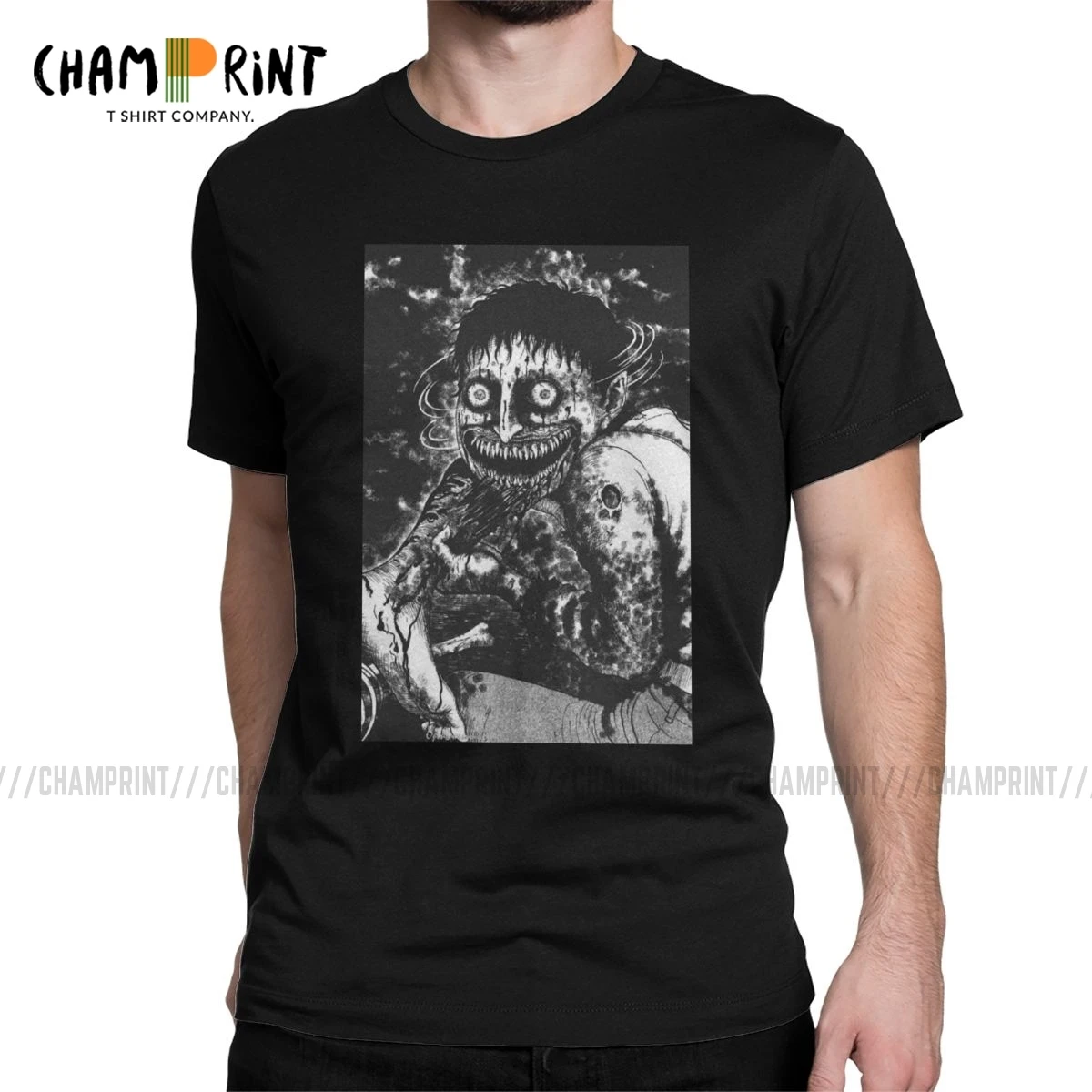 Тайна дома с привидениями футболка мужские Забавные футболки Junji Ito ужас японская