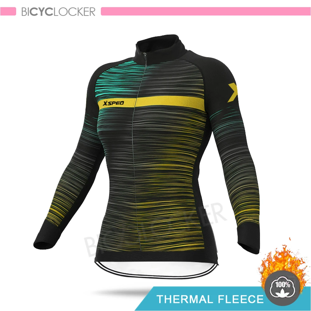 Cycling Jerseys Женская зимняя новая велосипедная одежда, комплект Джерси для велоспорта, Теплая Флисовая одежда Aleing, женская форма для шоссейного велосипеда, костюмы, одежда для верховой езды - Цвет: Cycling Jerseys