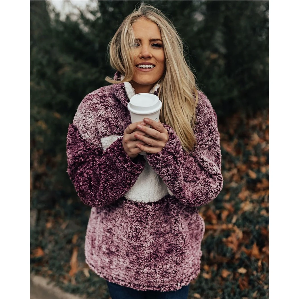 Женские шерстяные плотные флисовые пушистые пальто 2019 зимние теплые куртки с