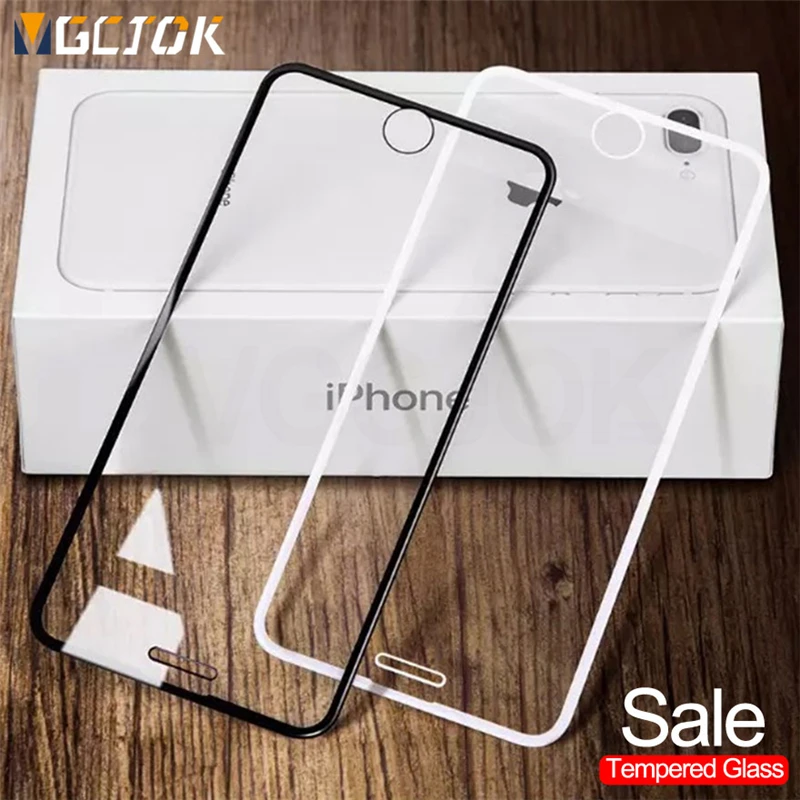 Защитное стекло VGCJOK для Apple iPhone (iPhone 6 8 Plus) черный/ белый|Защитные стёкла и плёнки