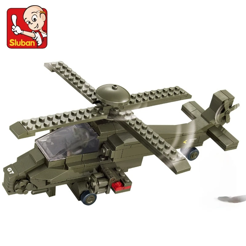 

Модель вертолета Sluban 199, 0298 шт., строительные блоки, игрушки для мальчиков, сделай сам, маленькие кирпичи, подарок на день рождения, подарок