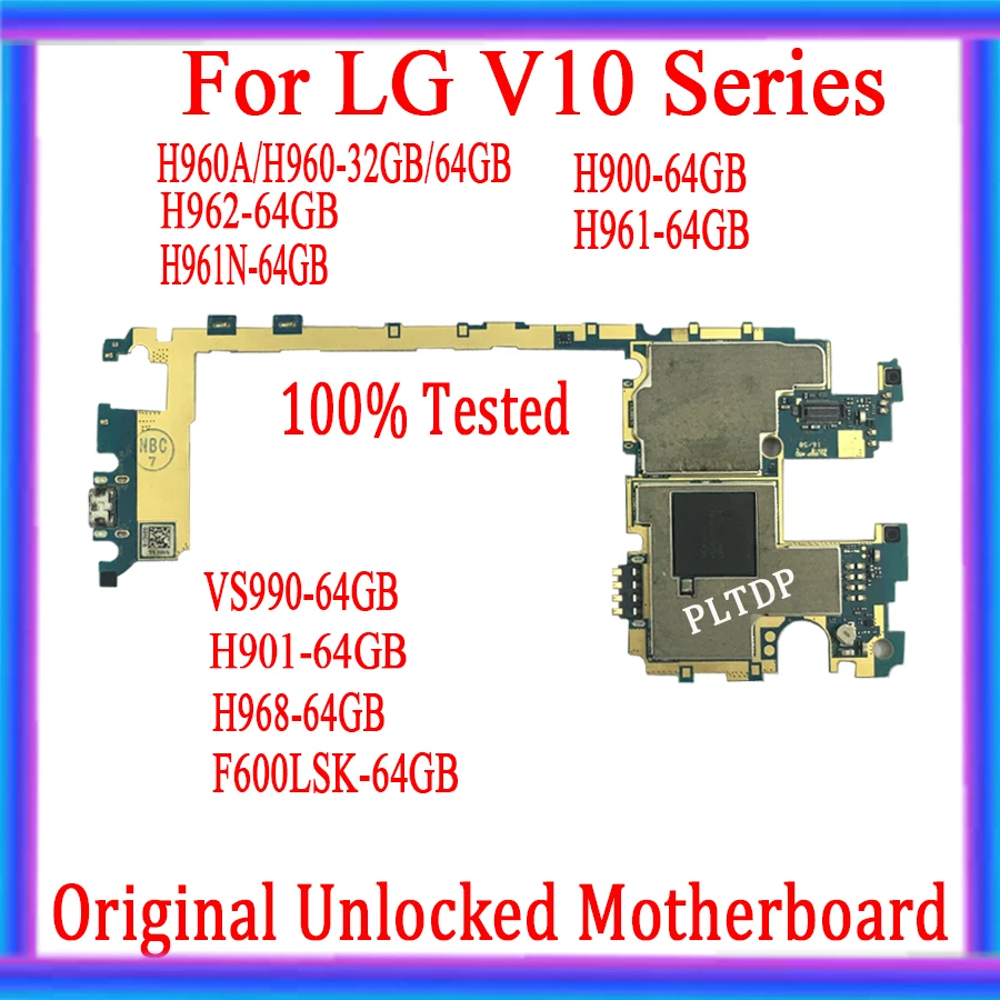 Оригинальная материнская плата для LG V10 H960 32 ГБ/64 ГБ разблокированная H960A H961 H961N H900