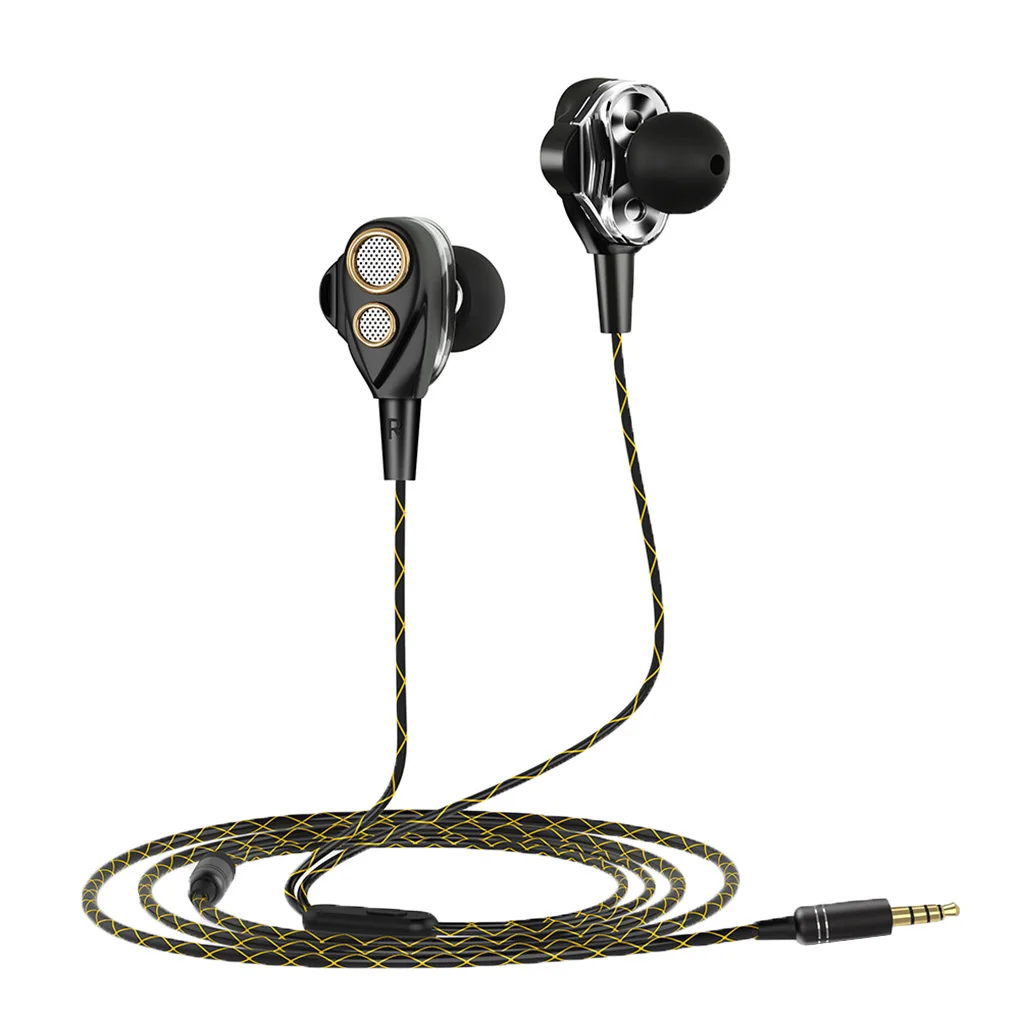 Четыре динамика 6D объемный звук наушники стерео Бас спортивные разъем 3 5 мм