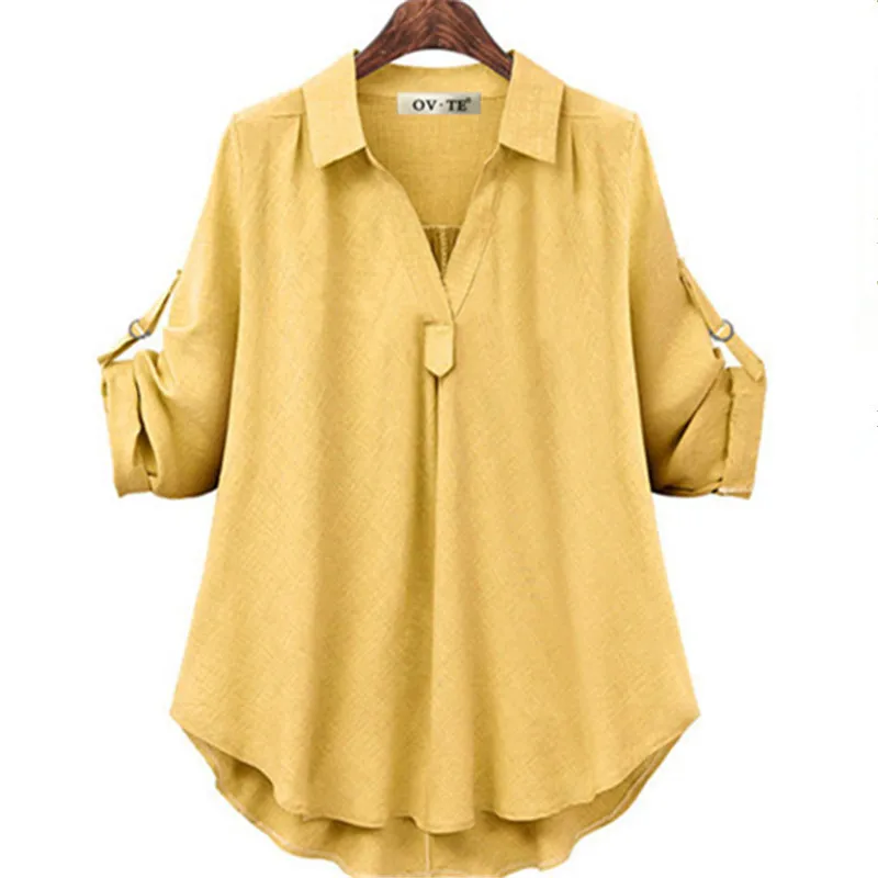 

Women's New Shirts In Spring Turn-down Collar Large Loose and Thin and Long and T Shirt for Women Clothes