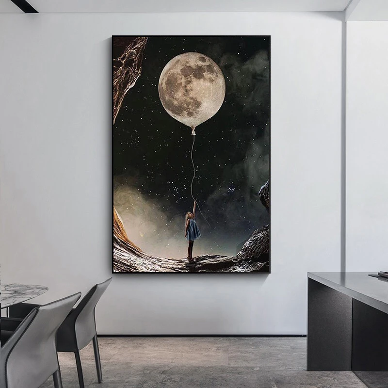 Фигурка воздушного шара для взрослой маленькой девочки Холщовый постер с