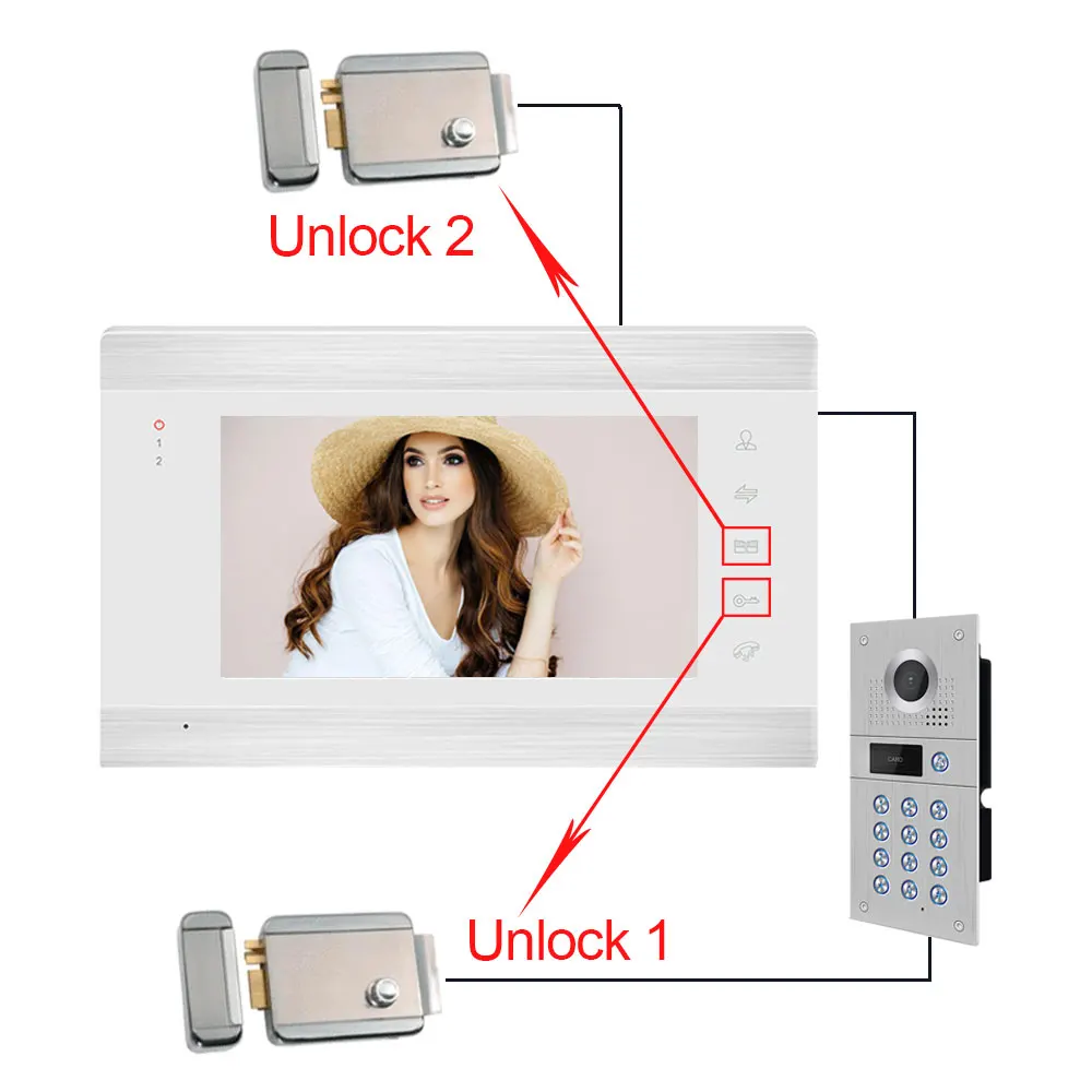 Горячие Продажа Новые 7 дюймов Беспроводной Wi Fi видео домофон для дома IP дверной