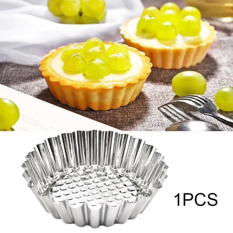 

5pcs Egg Tart Mold Steel Cake Mold Round Lace Egg Tart Reusable Cookie Tools Mould Cupcake Baking Tartlet Moulds Mold B4E9