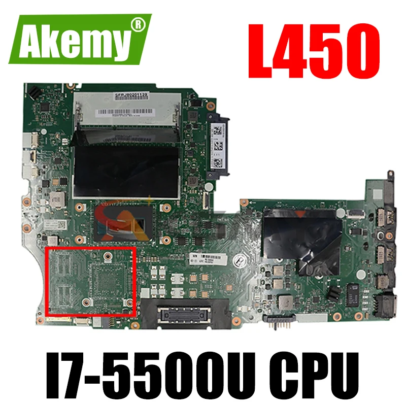 

FRU 00HT696 AIVL1 NM-A351 Mainboard For Lenovo L450 Thinkpad L450 Laptop Motherboard With SR23W I7-5500U DDR3L 100% Fully Tested
