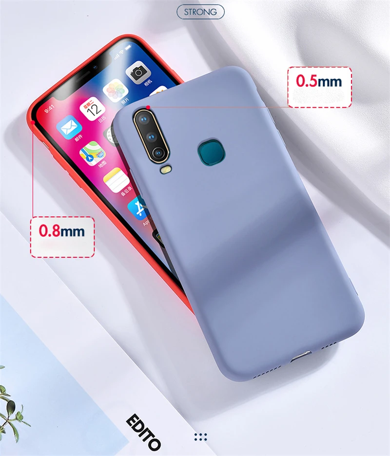 Чехол для Vivo Y17 чехол телефона мягкий резиновый оригинальный защитный из жидкого