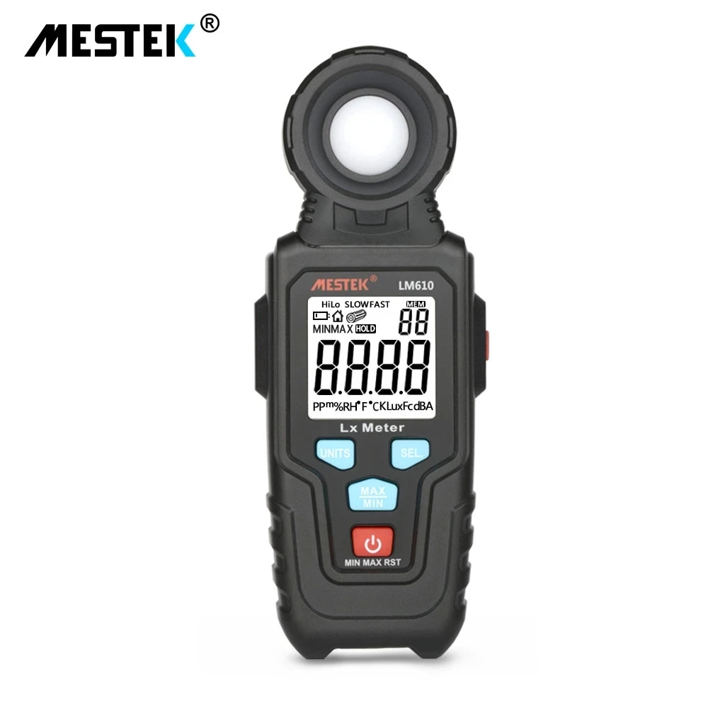 

LM610 Illuminometer Light Meter 100,000 LUX Digital Luxmeter Luminance Lux Fc Test Max Min Illuminometers Photometer