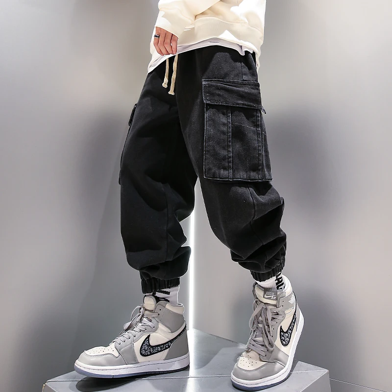Korean Fashion Hip Hop Plus Size Harem Pants Jeans 2021 Spring Denim Casual Jogging For Men Streetwear Kpop Baggy Joggers | Мужская