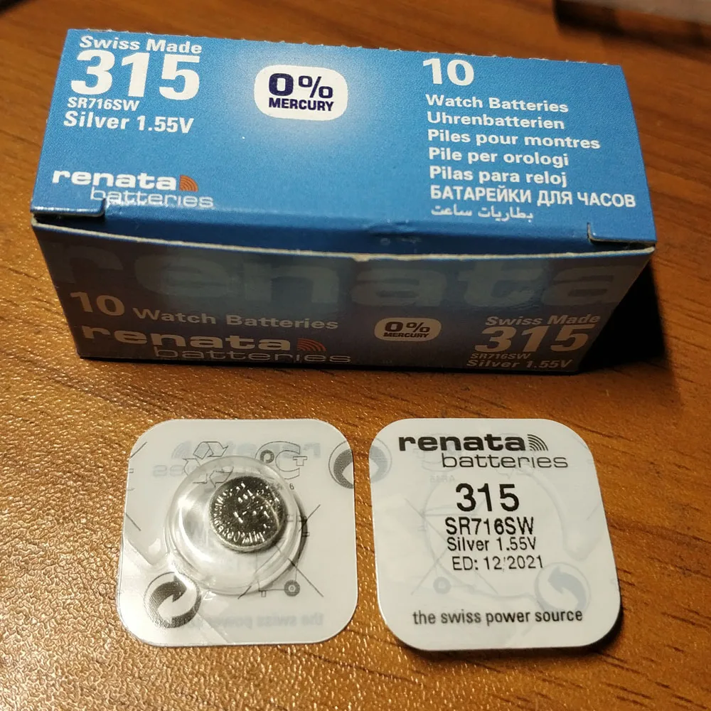 Аккумулятор для часов renata 10 шт. аккумулятор с оксидом серебра 315 SR716SW 716 1 55 в 100%
