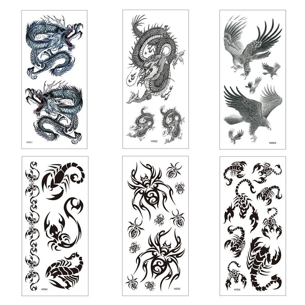 

L 1 Pc Fashion Temporary Tattoo Sticker Cool Animal Art Tattoo Body Body Arm Fake Tattoo Sticker Sticker Art Design K5X0