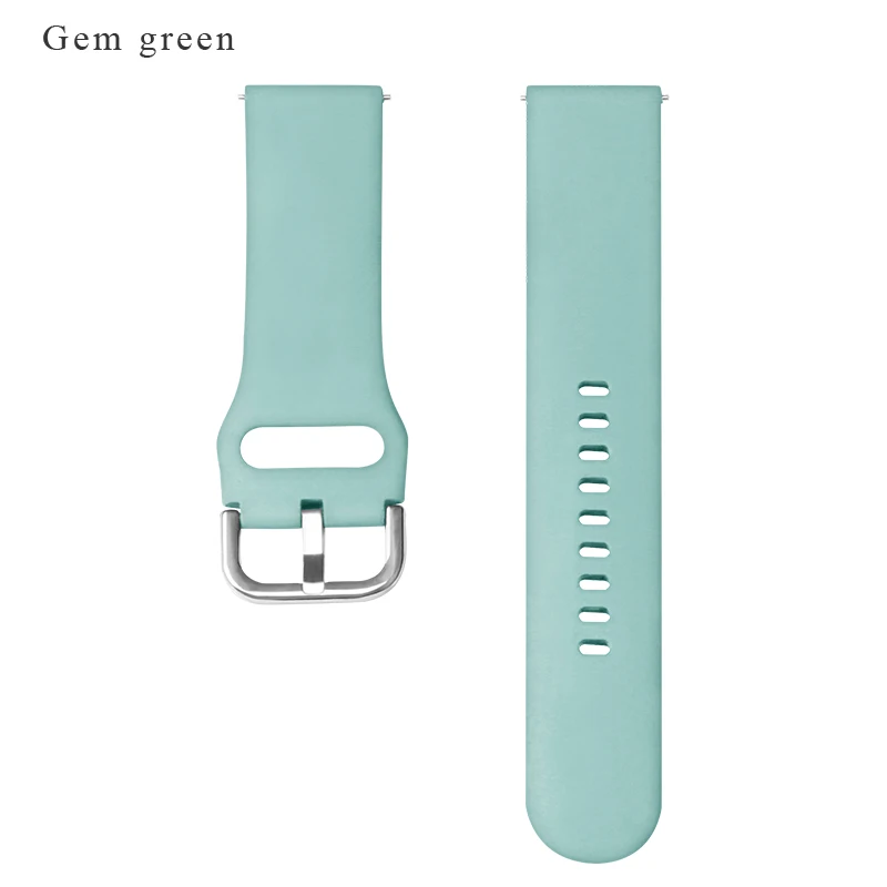 Gem green Силиконовый ремешок BOORUI для браслета Huami Amazfit Bip 20/22 мм для samsung Galaxy watch Active Band с модными цветами - Цвет: Gem green