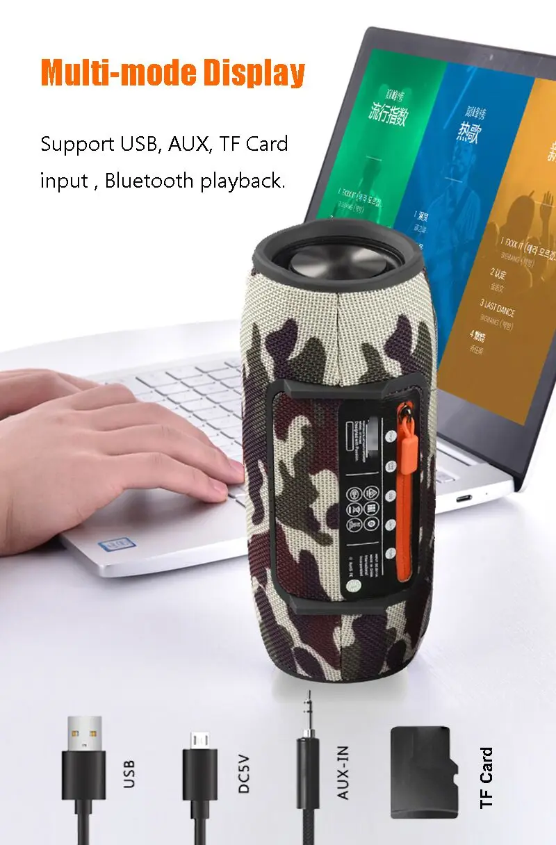 Беспроводной 20 Вт портативный Bluetooth динамик Водонепроницаемый Открытый xtreme динамик Саундбар сабвуфер Громкий динамик для Xiaomi телефон ПК