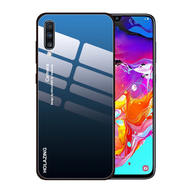 Противоударный градиентный чехол из закаленного стекла для Samsung Galaxy A10 A20 A20S A30S A50S