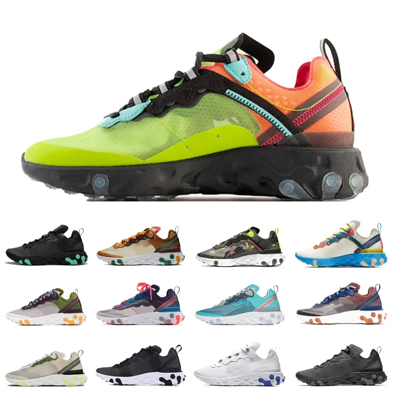 Обувь для бега react element 87 55 мужчин и женщин Chaussures Camo RED ORBIT Moss Royal Tint Dusty Peach Мужские
