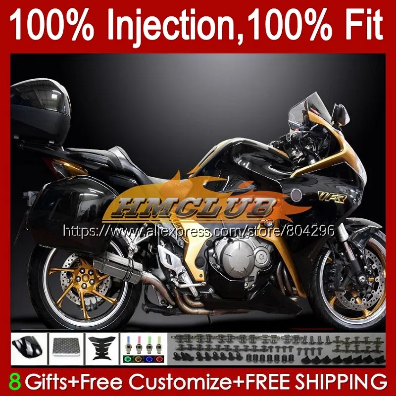 

Инъекция OEM для HONDA VFR1200RR VFR 1200 RR 10 золотой черный 11 12 13 99No.22 VFR-1200 VFR1200 RR 2010 2011 2012 2013 обтекатели