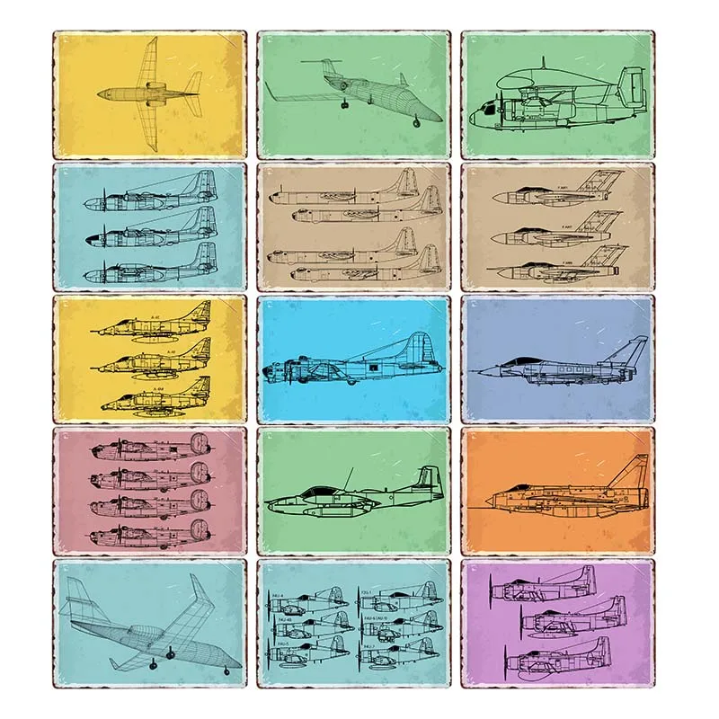 

Классический самолет истребитель металлические знаки самолет постер на стену рисунок на железной поверхности в стиле ретро Винтаж табличк...
