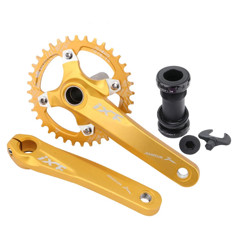 Mountain Bike Hollow Integrated Crankset With BB Bicycle 170MM Crank Set Sprocket MTB Chainwheel Chainring For | Спорт и развлечения