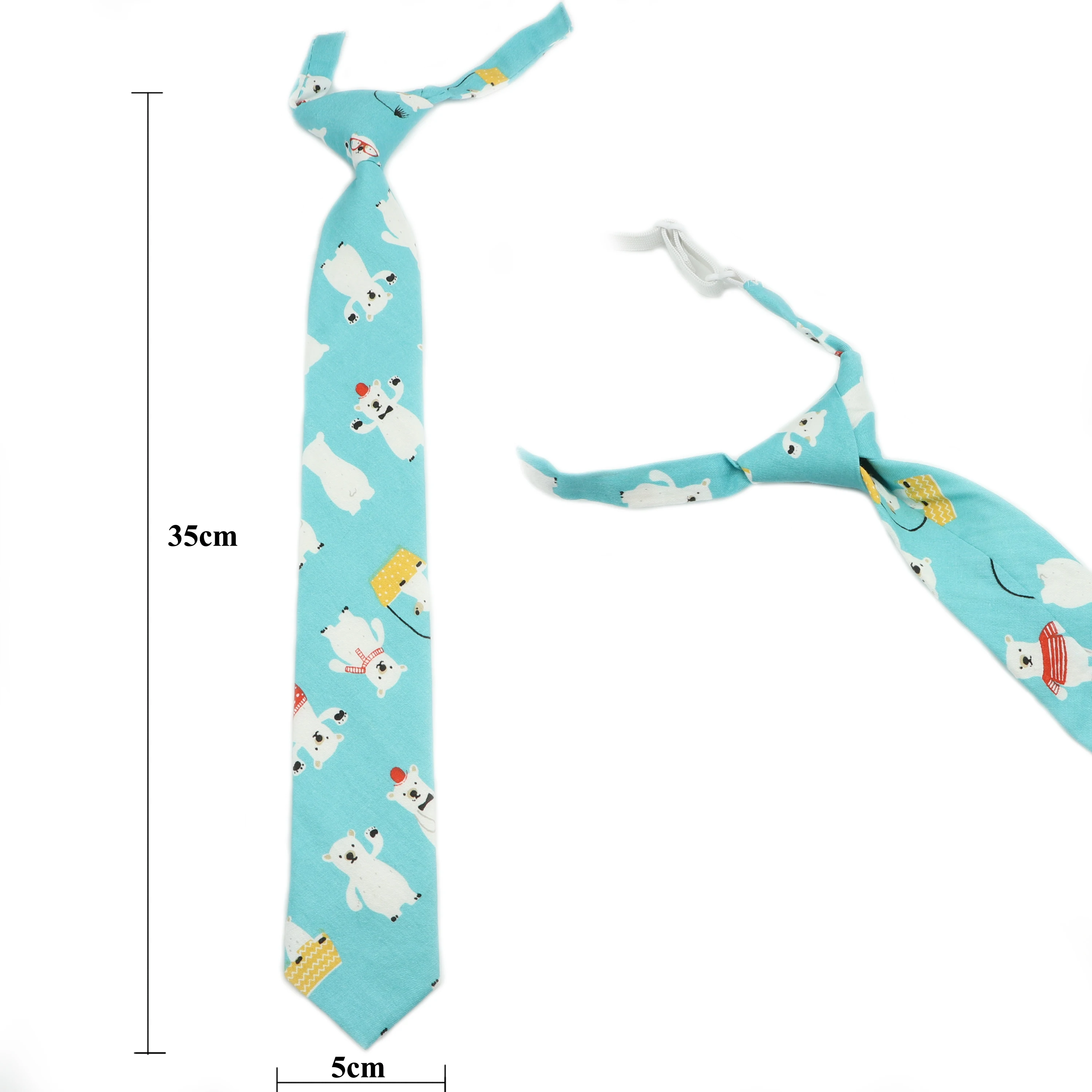 Cotton Cartoon Kids Elastic Necktie Bowtie Set Duck Dog Bear Elephant Boys Girls Lovely Cute Print Tie School Daily Skinny Ties |