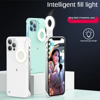 selfie light portable mobile phone case for iphone 12 pro max led selfie ring fill light phone back cover for iphone 12 new2021