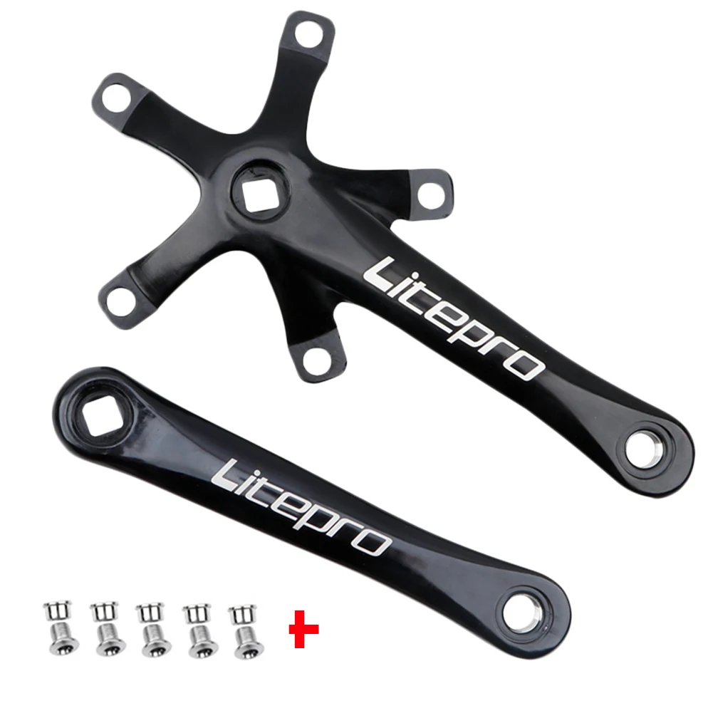 

Folding Bicycle Crank Aluminum Alloy 170mm Hollow Integrally MTB Mountain Bike BCD 130 Crankset Tooth Plate Parts