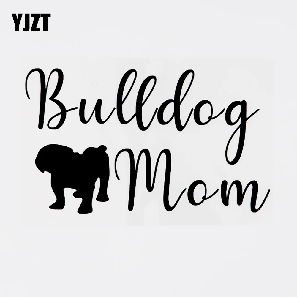 

YJZT 15.3CM×9CM Fun Bulldog Mom Animal Vinyl Car Sticker Decal Black/Silver 13F-0024