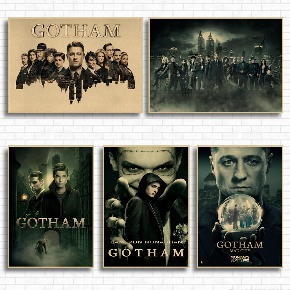 Gotham классический фильм крафт бумага плакат декоративной живописи искусство