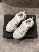 fashion shoes bone runner sneakers mixed white retro hand cut sewn classic skeleton leather appliques