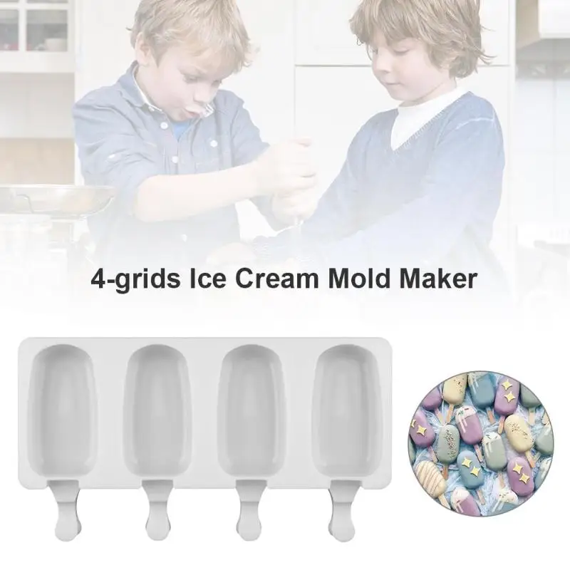 Силиконовая форма для мороженого с 4 полостями поднос кубика льда бочка Diy Форма