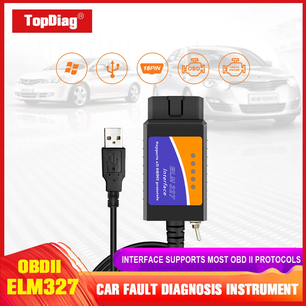 ELM327 EOBD считыватель кодов OBD2 сканеры Диагностика неисправностей автомобиля