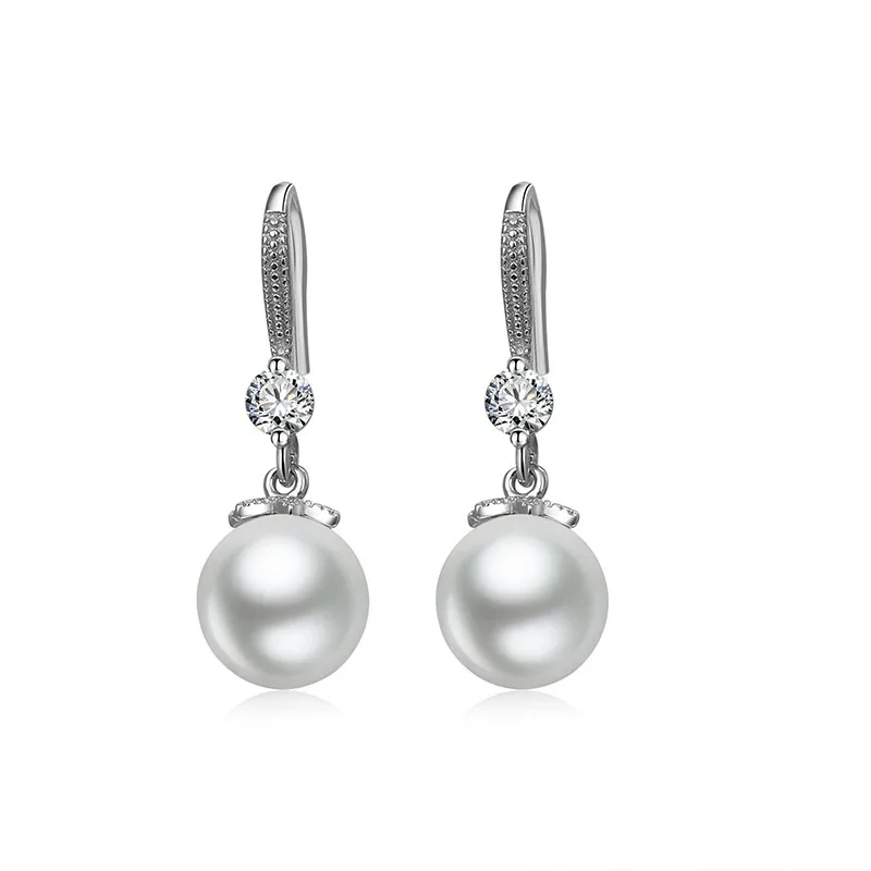

S925 Sterling Silver Fashion Pearl Eardrop Temperament All-Match Flower Dangler Online Celebrities New Trend Earrings Jewelry