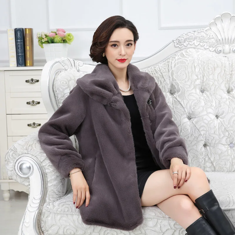 Женская Шуба из меха норки высшего качества зимняя Роскошная свободного размера