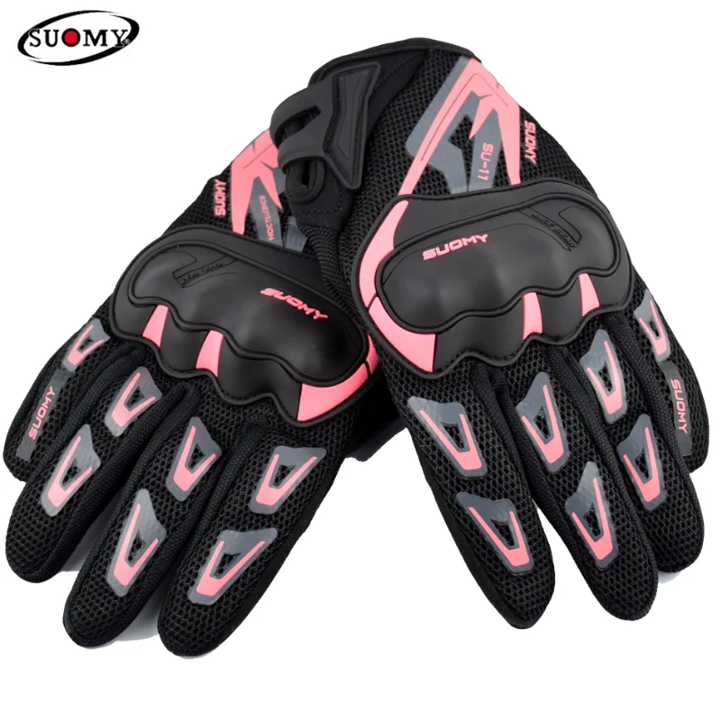

SUOMY Motorcycle Gloves Women Men Summer Breathable Pink Touch Screen Moto Gloves For Motocross Motorbike Racing Riding Guantes