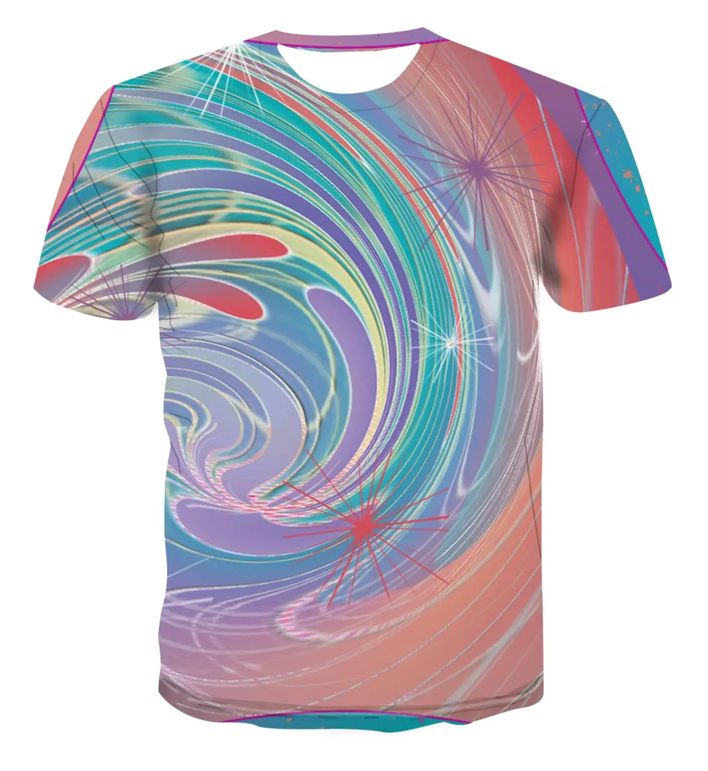 Мужская футболка с коротким рукавом радужная 3D-принтом лето 2020 | одежда