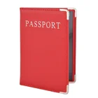 Модная красная простая Обложка для паспорта, дорожная сумка из искусственной кожи, держатель для паспорта, кошелек для документов, защитный чехол для кредитных карт