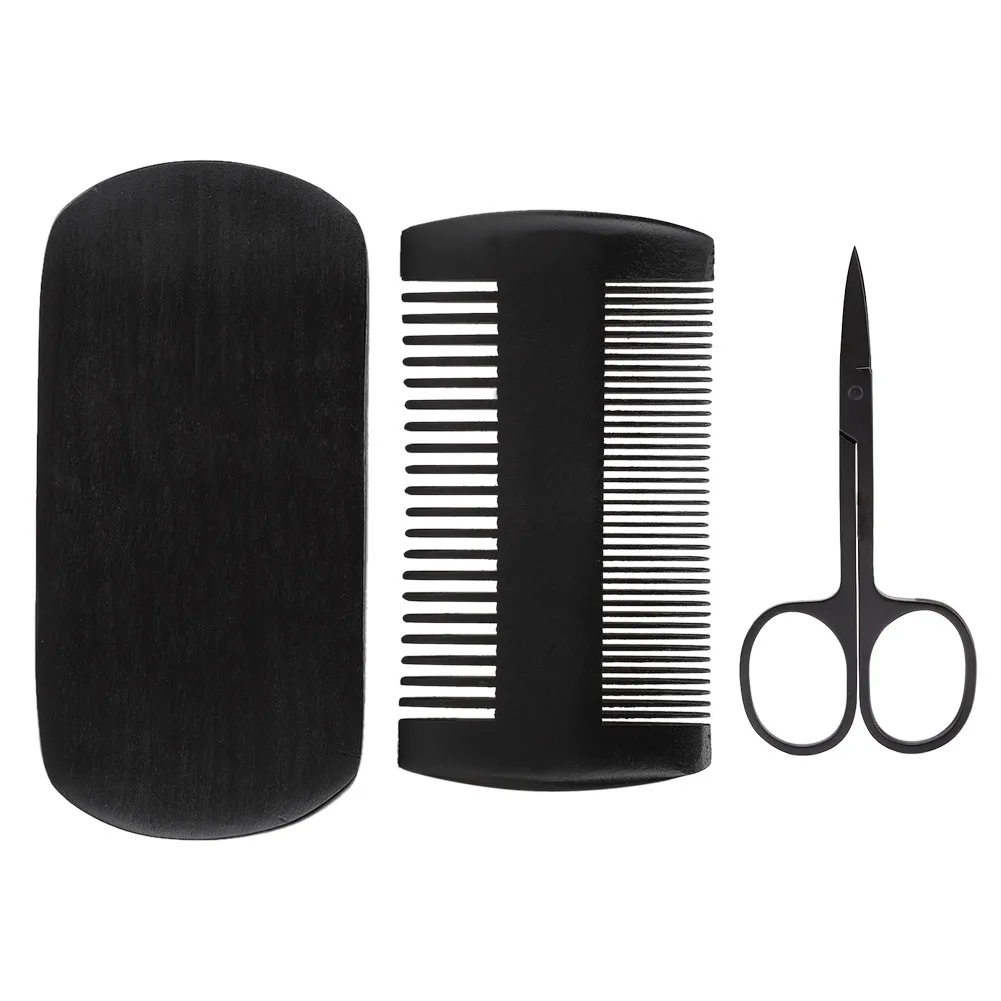 

3Pcs / Set Men Beard Moustache Comb Brush Trimming Scissors Beard Care Accessories Beard Hair Growth Oil Styling Tools